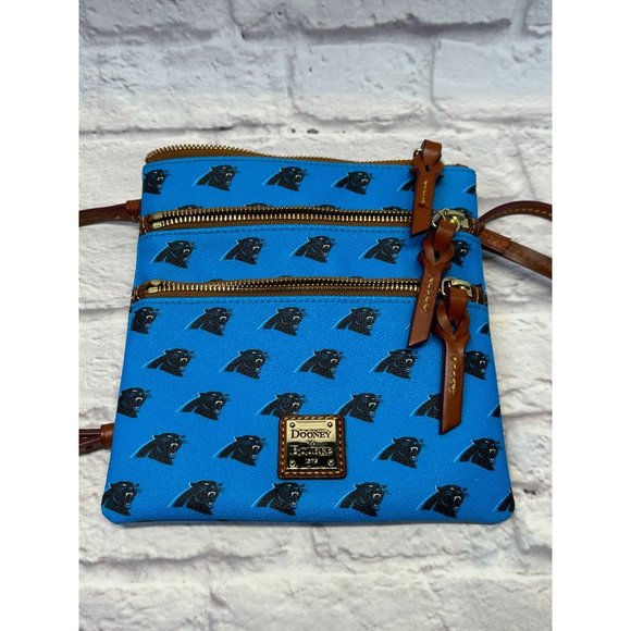 Carolina Panthers Dooney & Bourke NFL Triple Zip Crossbody Bag - Picture 7 of 9